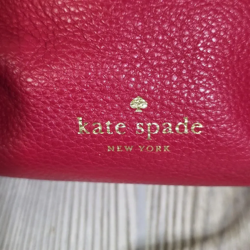 Kate Spade New York Red Leather Bucket Crossbody Bag